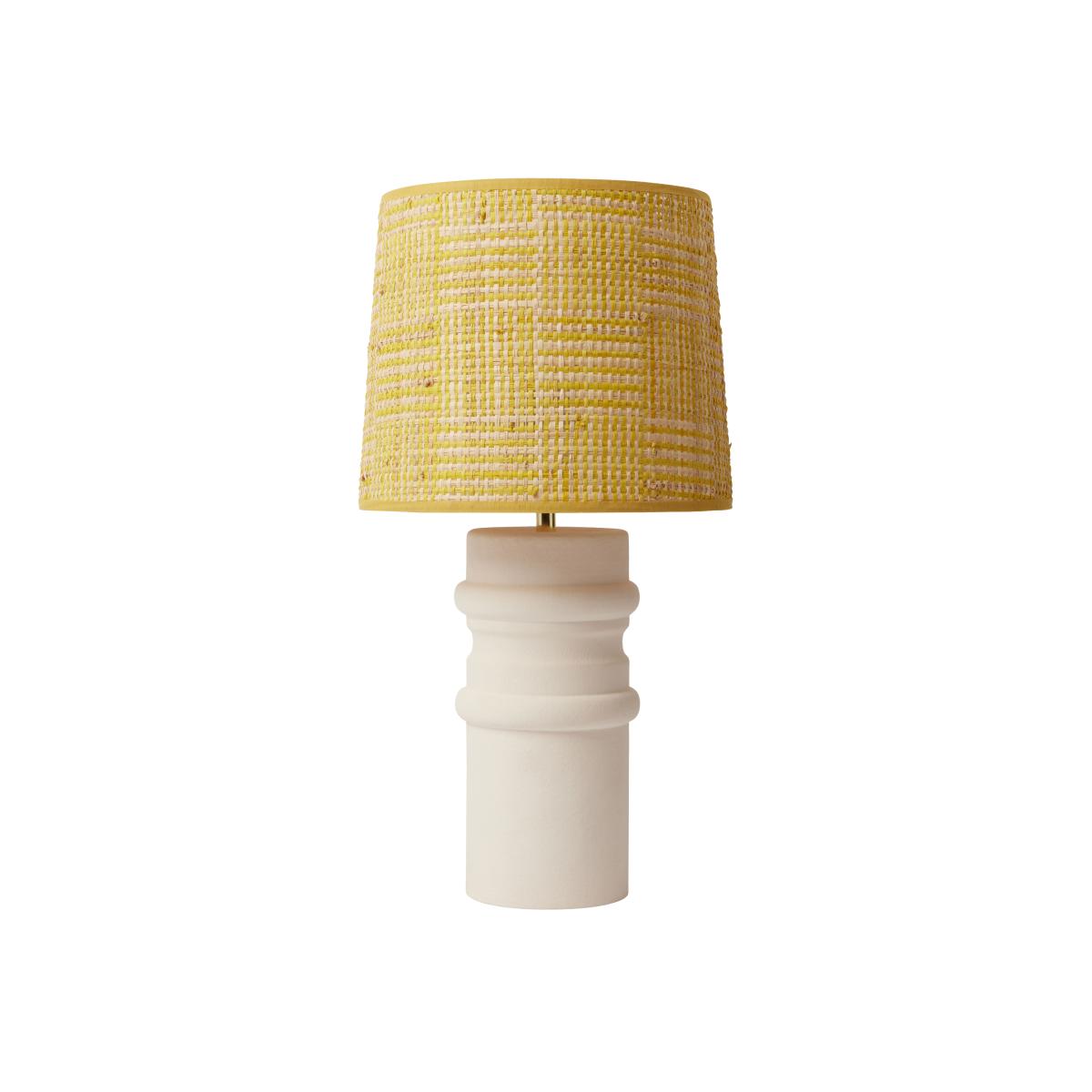 Aquarius Table lamp ceramic yellow / Lampshade Raffia - Ø 23 x H 41 cm - SARAH LAVOINE – image 1