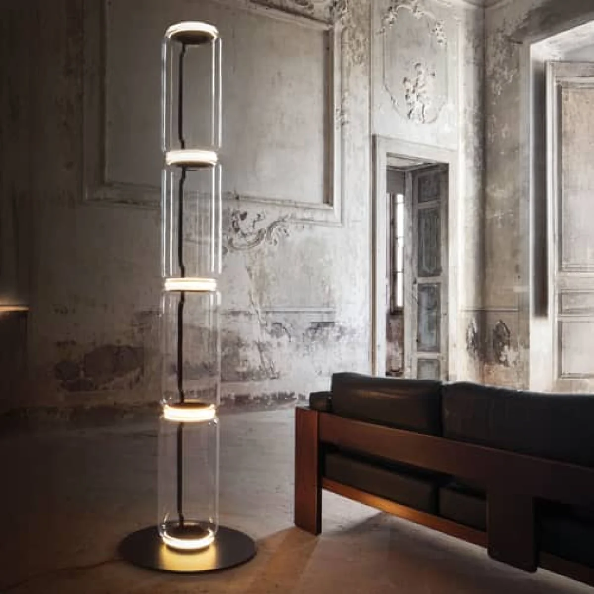Noctambule Cylindre 3 Floor lamp glass transparent / LED - H 217 cm - Flos – image 2