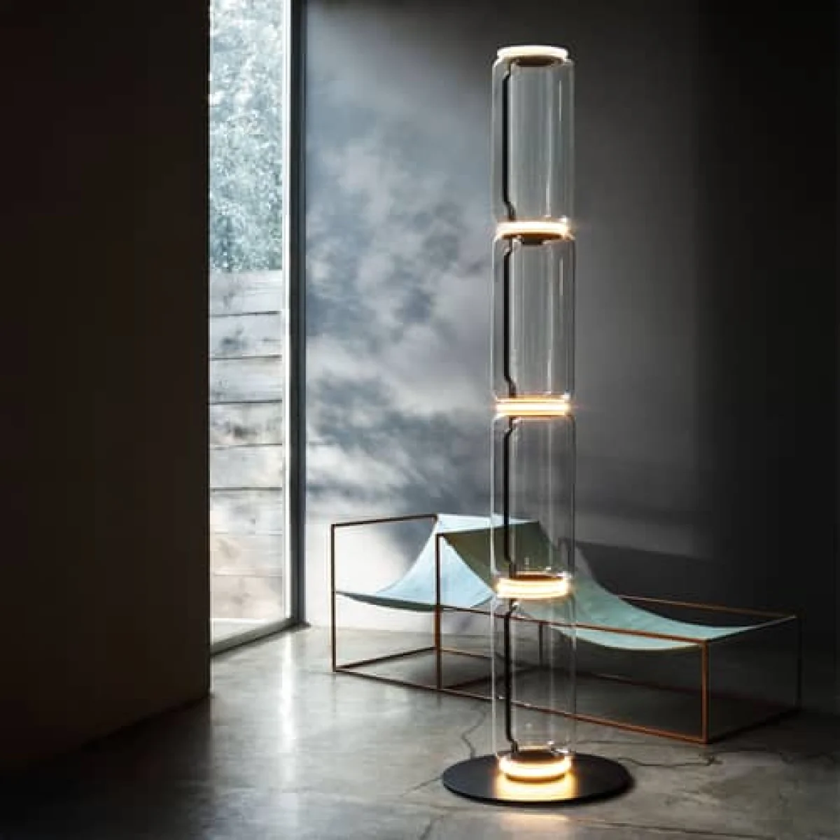 Noctambule Cylindre 3 Floor lamp glass transparent / LED - H 217 cm - Flos – image 3
