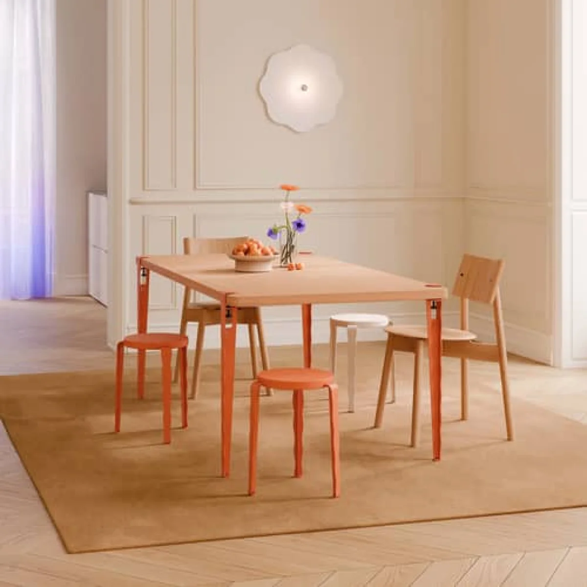 Base, legs metal purple With Vague by Uchronia vise clamp / H 75 cm - For creating tables and Desks - TIPTOE – image 5