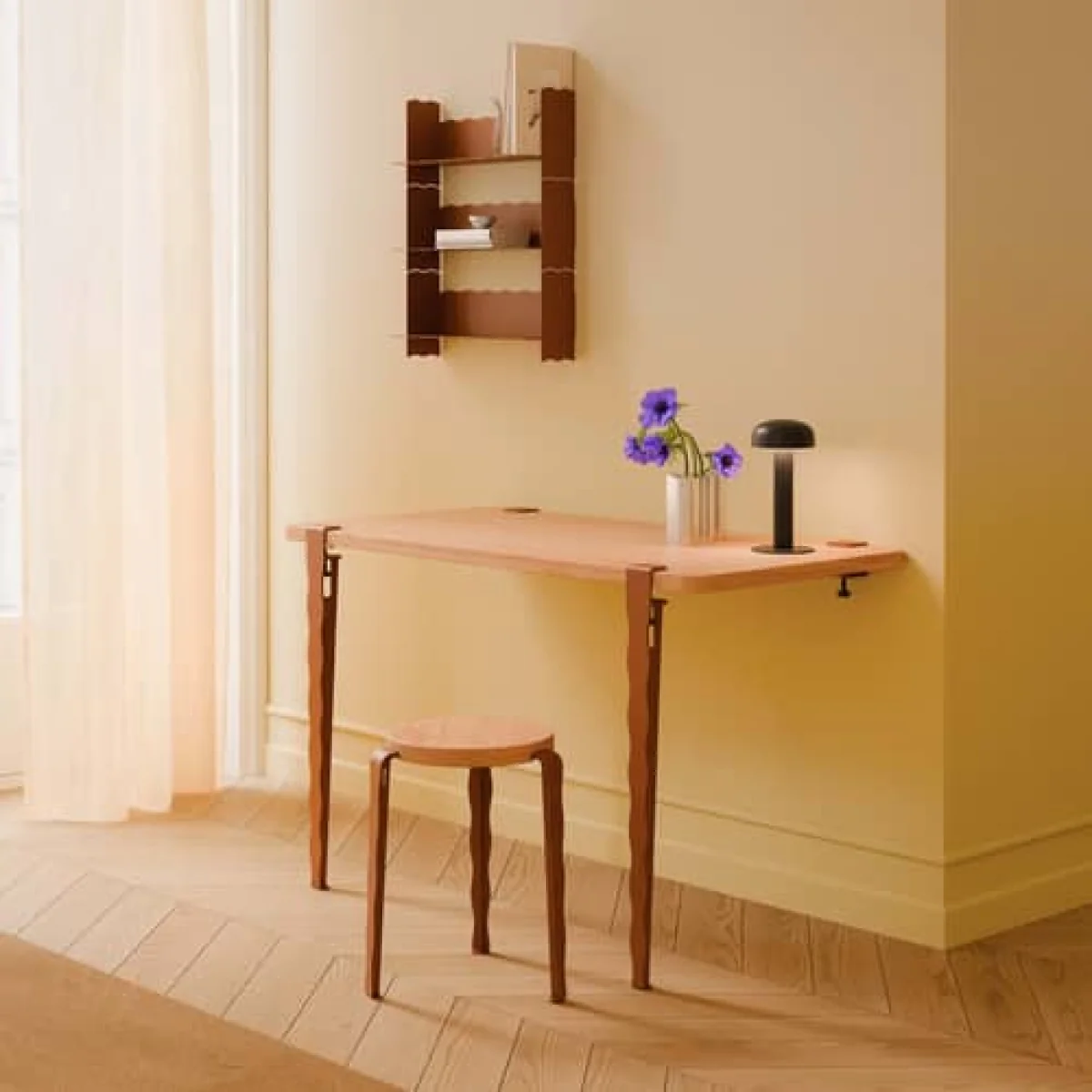 Base, legs metal purple With Vague by Uchronia vise clamp / H 75 cm - For creating tables and Desks - TIPTOE – image 6