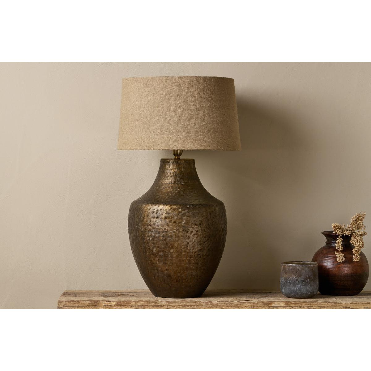 nkuku Tanda Etched Statement Table Lamp | Lamps And Shades | Antique Brass | Large – image 2