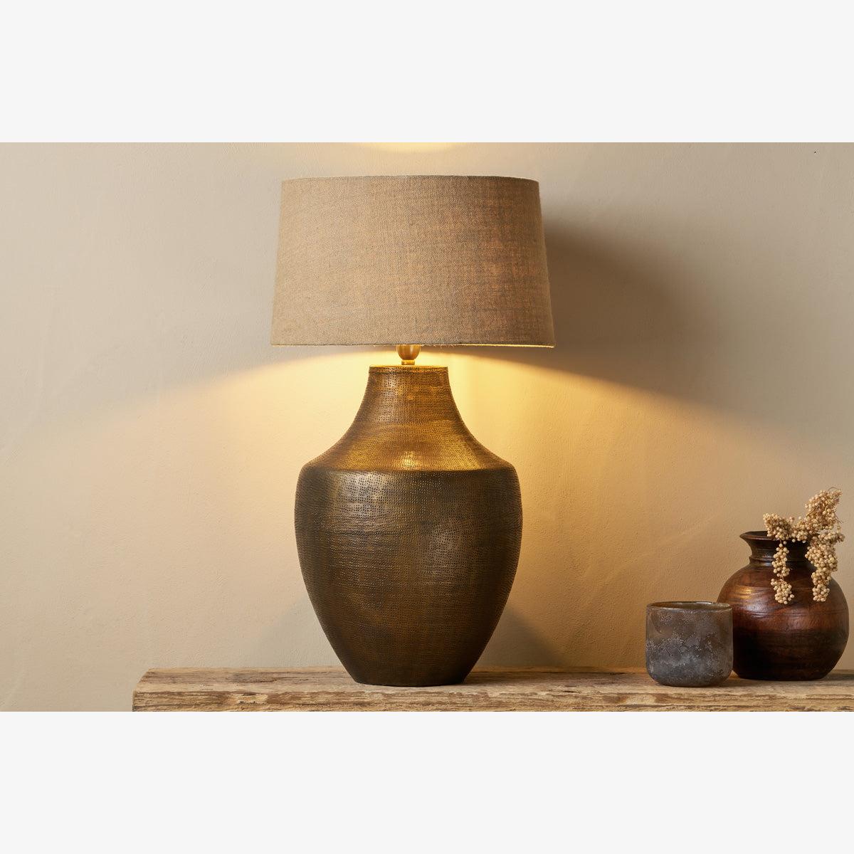nkuku Tanda Etched Statement Table Lamp | Lamps And Shades | Antique Brass | Large – image 1