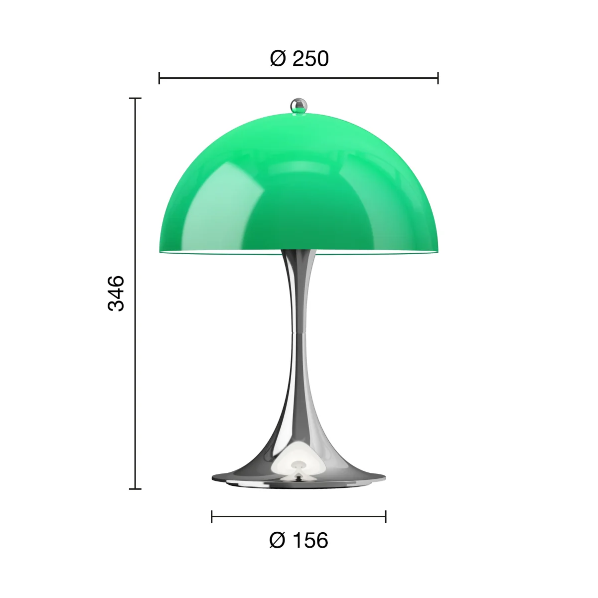 Louis Poulsen Panthella 250 portable table lamp V3 Original Opal Green – image 2