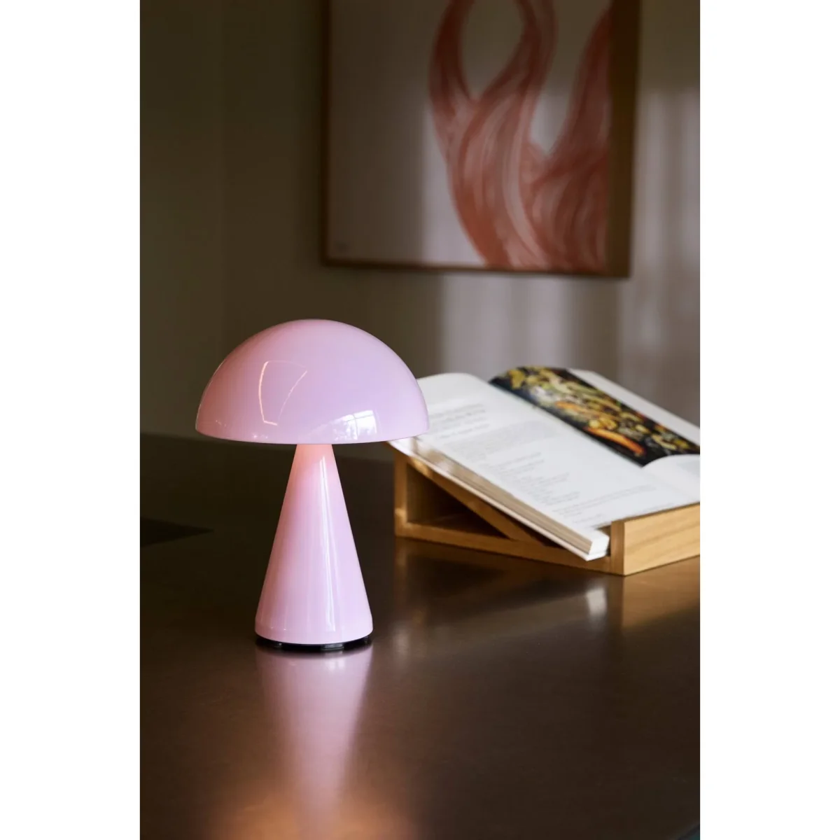 Hübsch Mush portable table lamp Light pink 20 cm – image 2