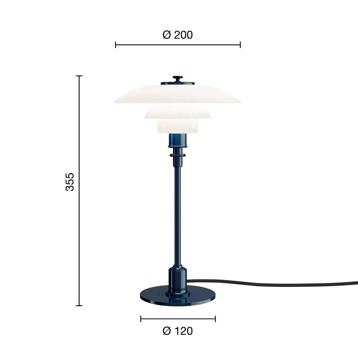 Louis Poulsen PH 2/1 table lamp Glossy deep blue – image 3