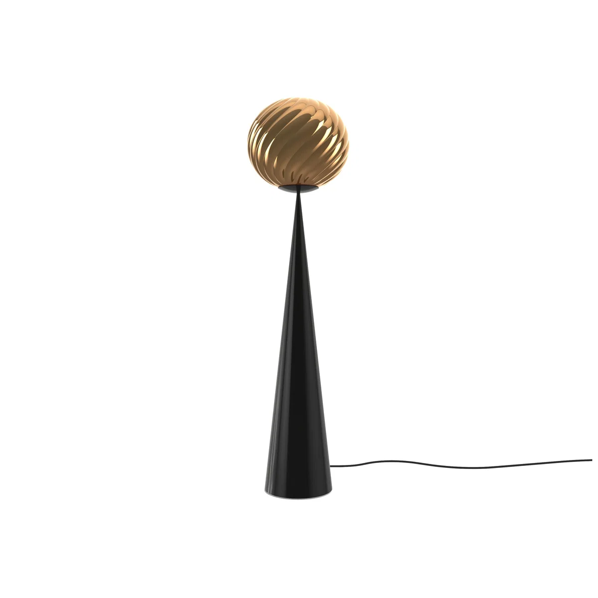 Tom Dixon Whirl cone fat floor lamp Gold-black – image 1