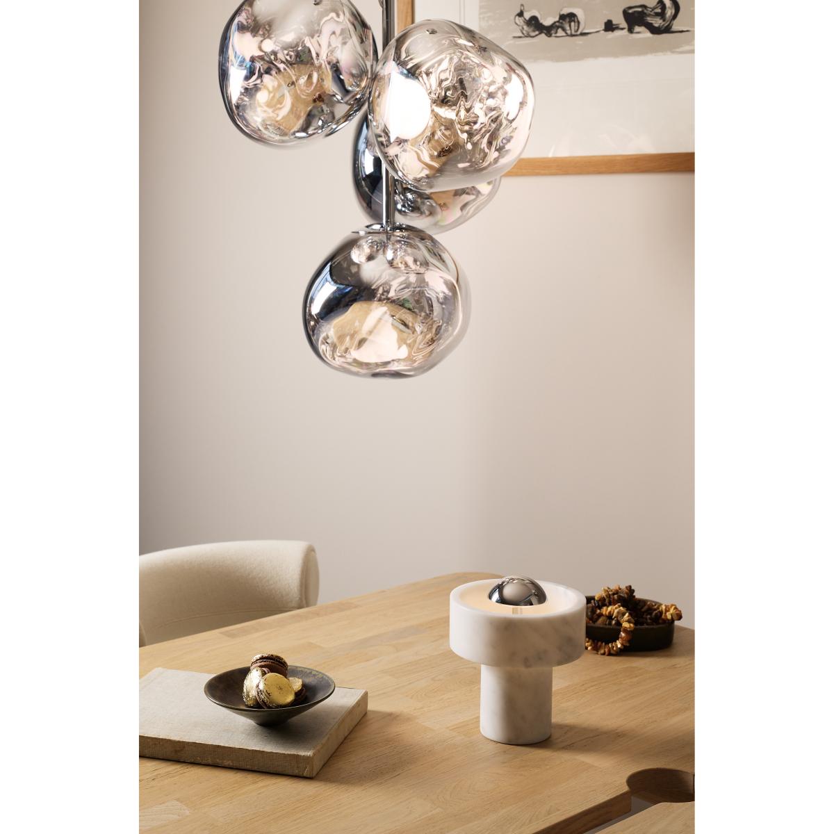 Tom Dixon Stone Portable LED table lamp 28 cm Marble-silver – image 2