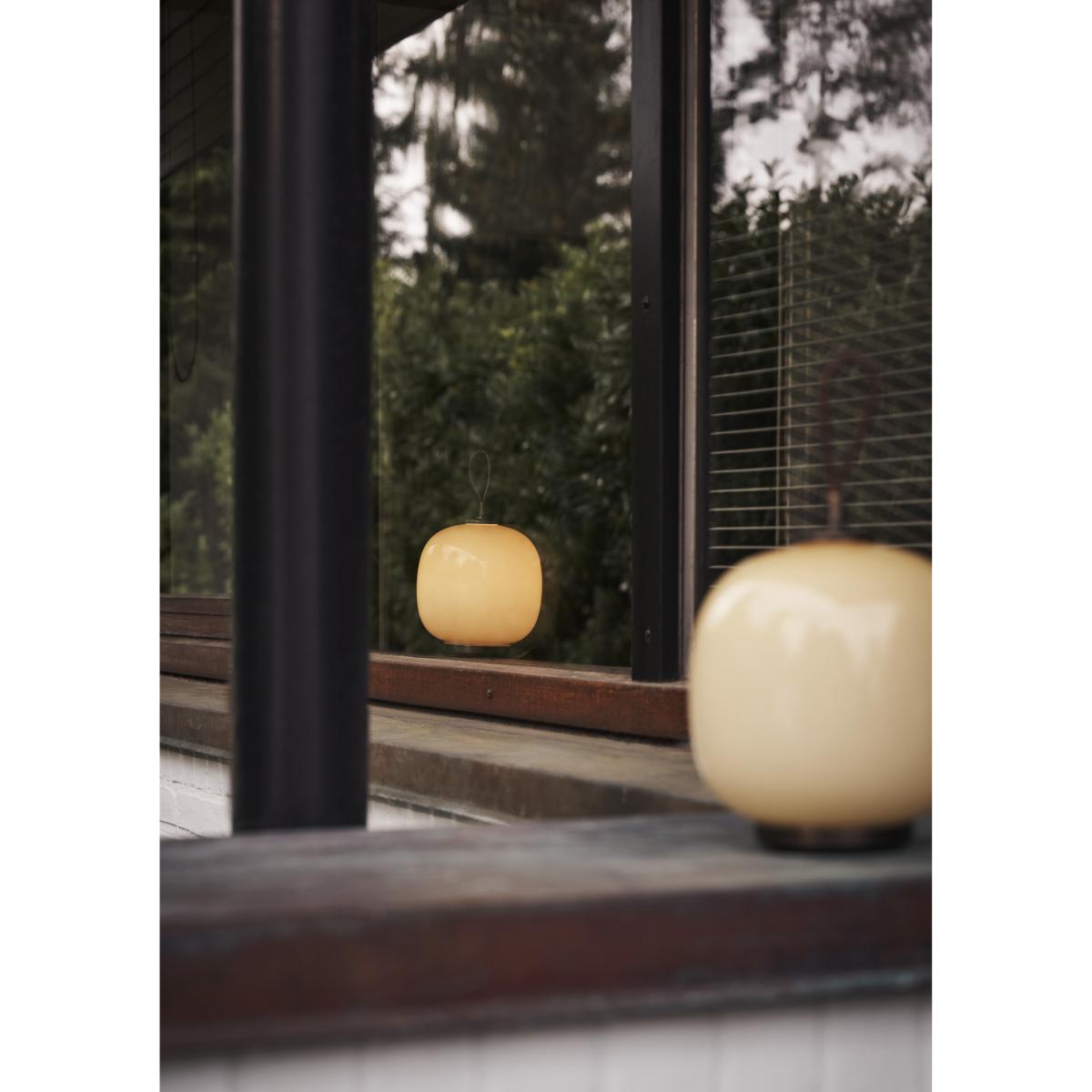 Louis Poulsen VL45 Radiohus portable lamp Ø175 cm Brass-pale yellow glass – image 2