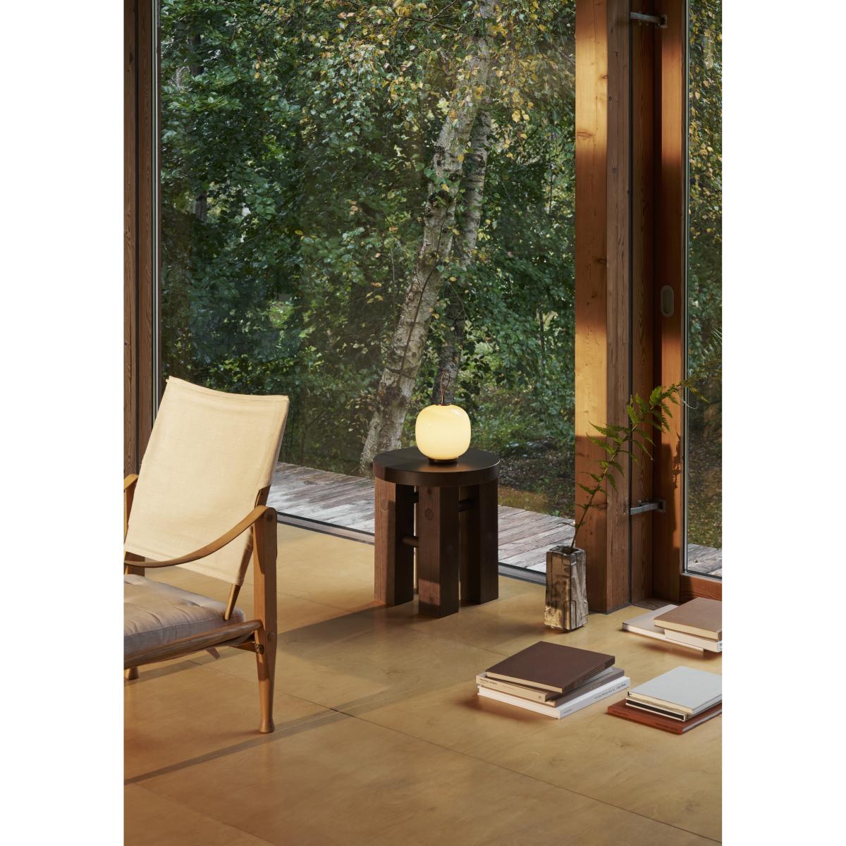 Louis Poulsen VL45 Radiohus portable lamp Ø175 cm Brass-pale yellow glass – image 5