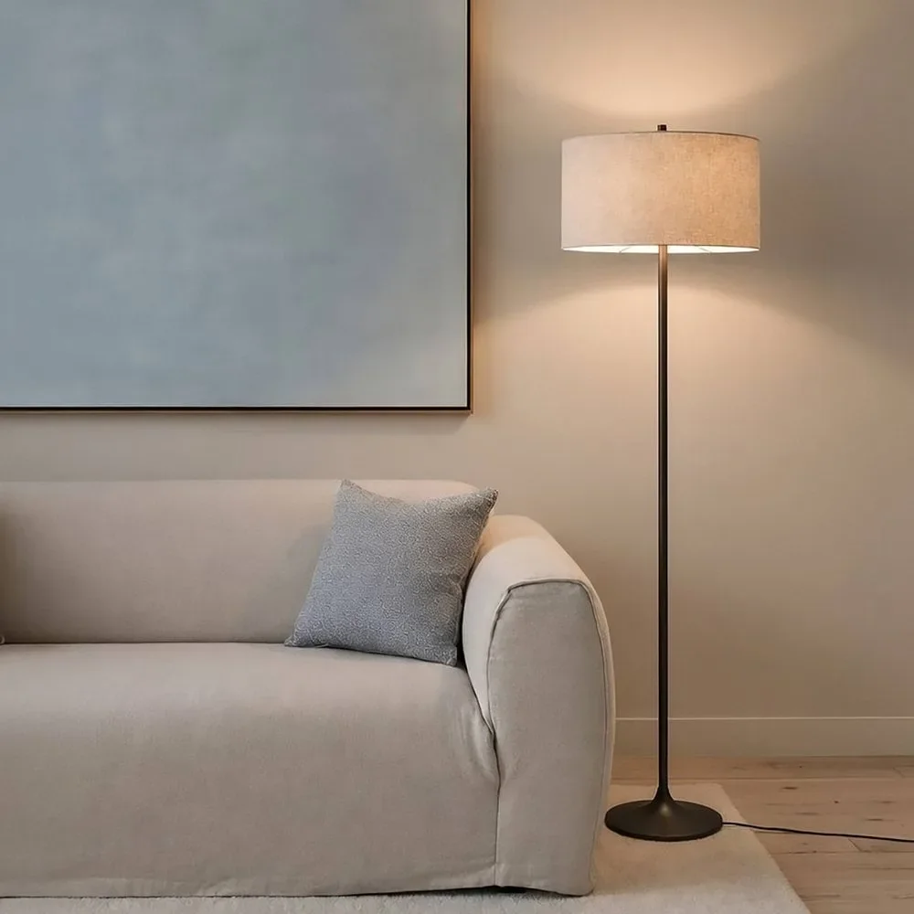 Belid Soft floor lamp Linen natural-metallic bronze Ø44x149.5 cm – image 2