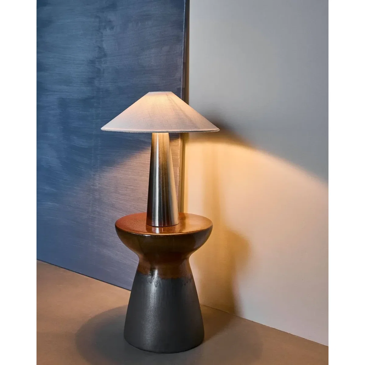 House Doctor Soffi table lamp Brushed silver-Off-White Ø42x48 cm – image 3