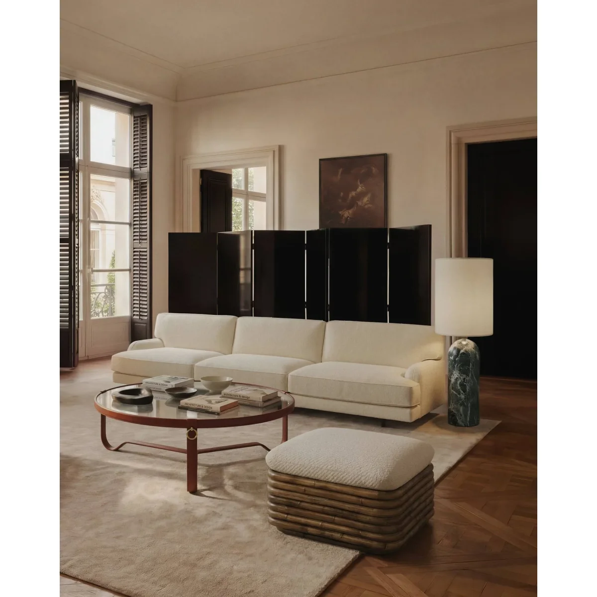 GUBI Gravity XL floor lamp Emerald marble-white – image 5