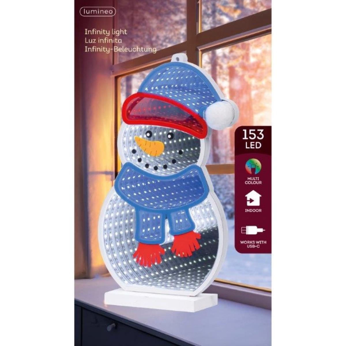Lumineo LED Infinity Snowman 27cm In Multicolour – image 3