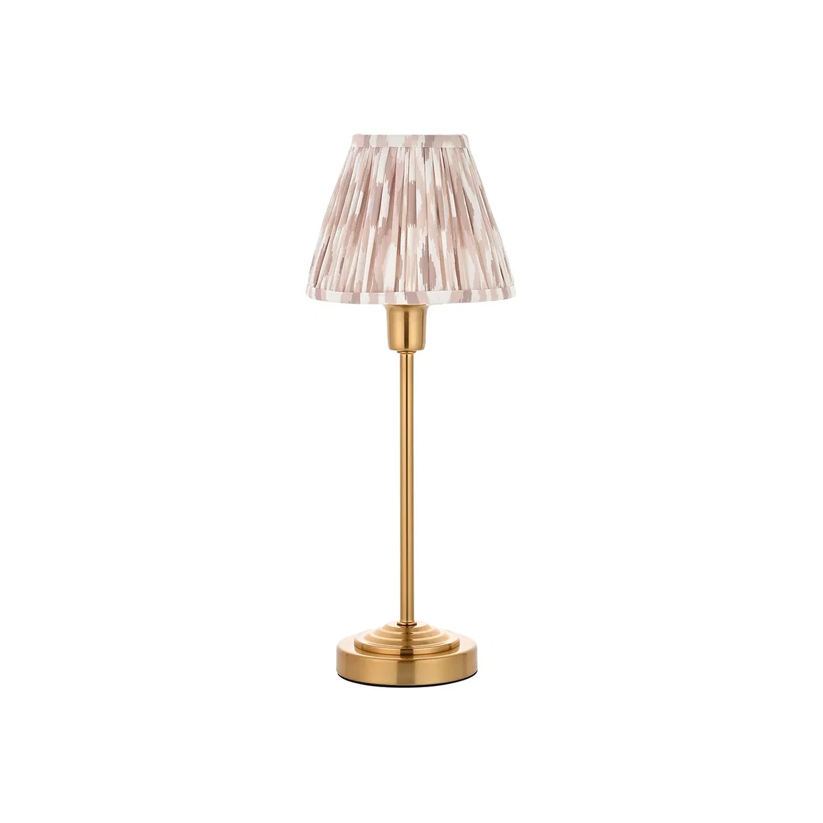 Poker Table in Vintage Brass Finish and Ikat 16cm Neutral Shade – image 1