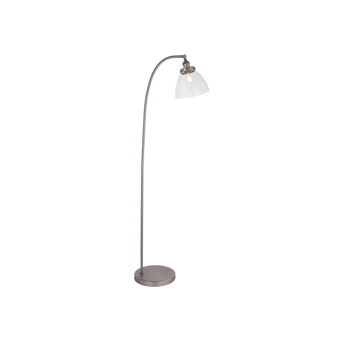 Ralph Clear Glass Floor Lamp in Brushed Silver – image 1