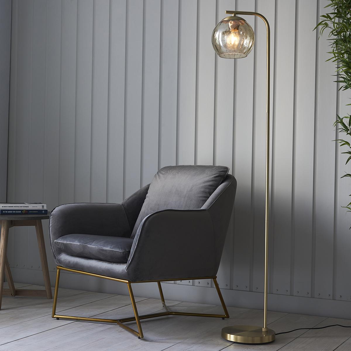 Dillian Champagne Lustre Floor Lamp in Satin Brass – image 2