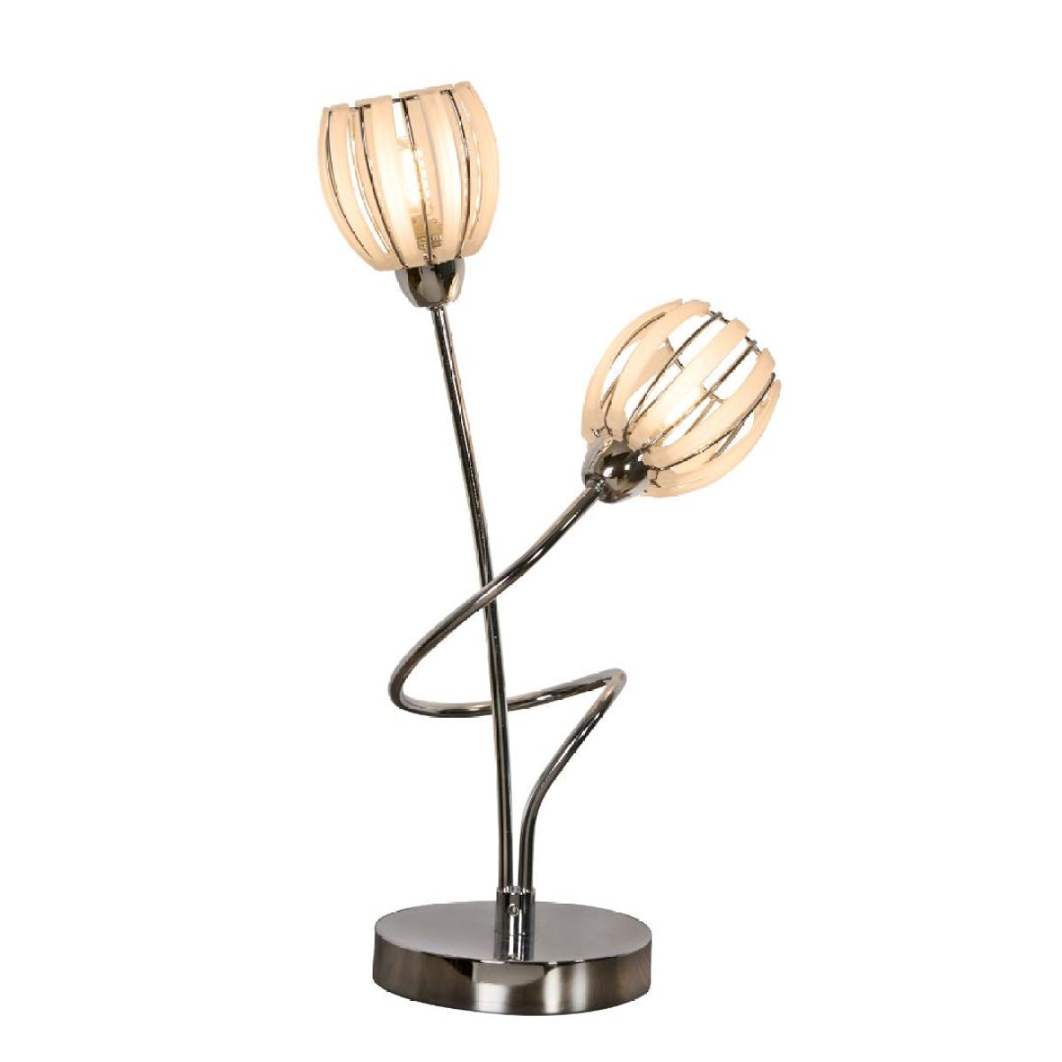 Isha 2 Light Silver Table Lamp – image 4