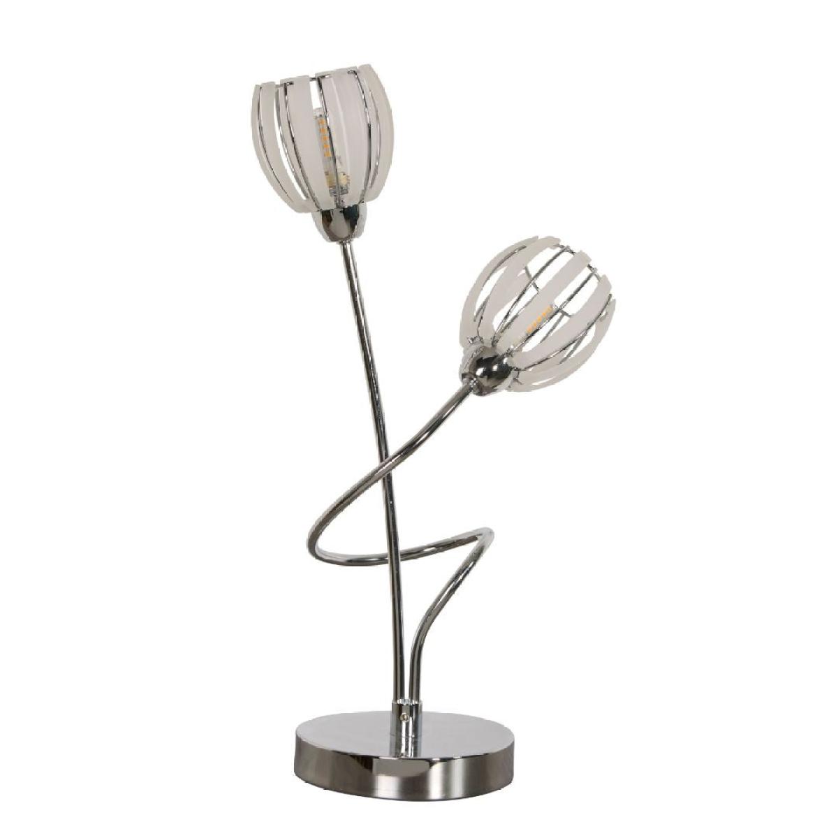 Isha 2 Light Silver Table Lamp – image 5