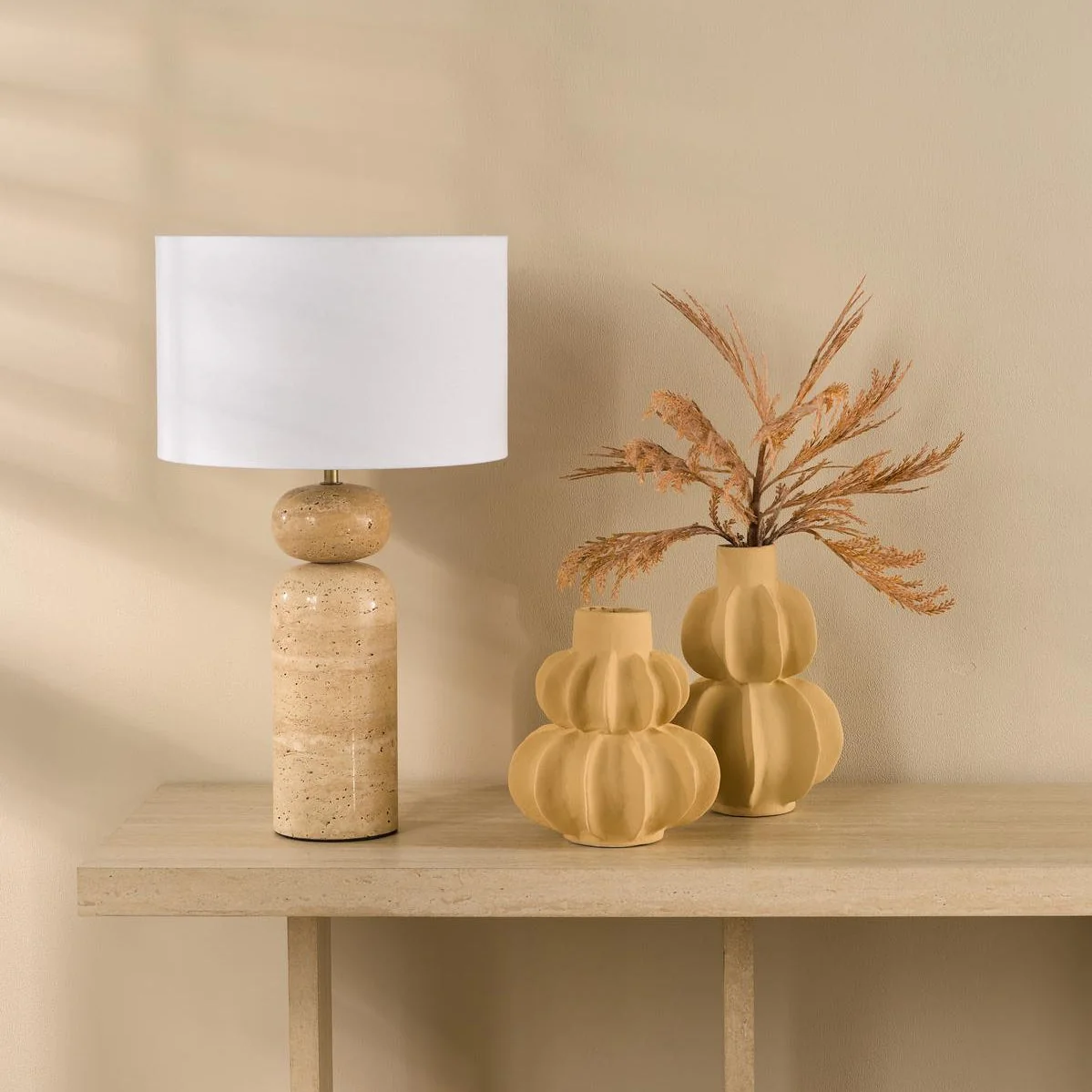 Soyala Natural Travertine Table Lamp – image 2