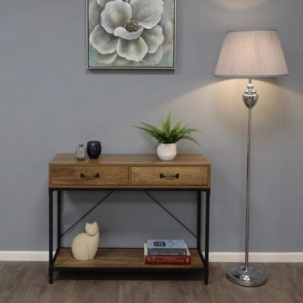 Giona Polished Chrome & Grey Floor Lamp – image 1