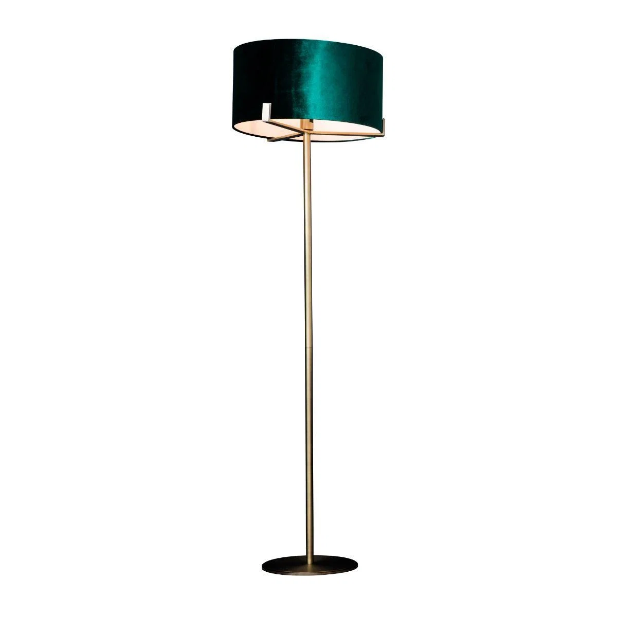 Hayfield Antique Brass & Green Velvet Floor Lamp – image 5
