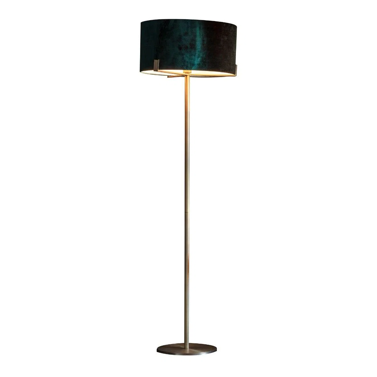 Hayfield Antique Brass & Green Velvet Floor Lamp – image 6