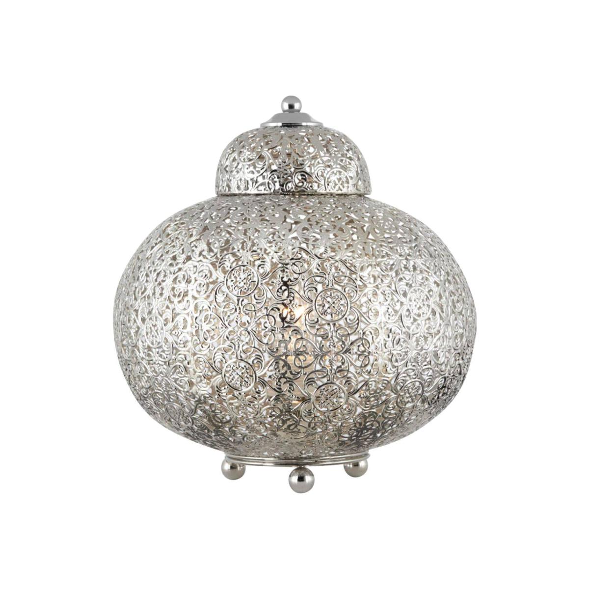 Moroccan 26cm Table Lamp Silver