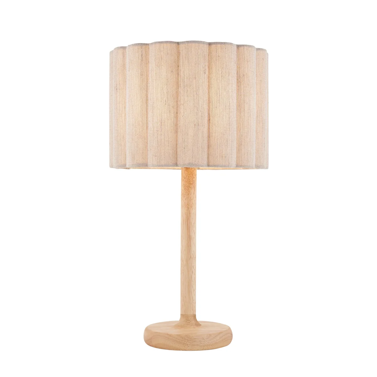 Olson Oak & Natural Scalloped Table Lamp – image 2