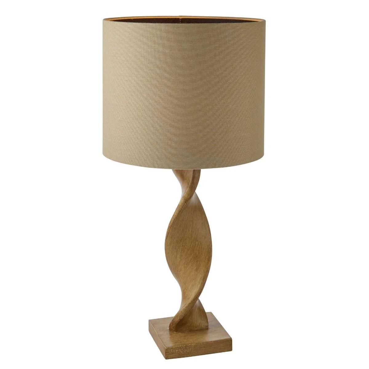 Abia Oak Effect & Natural Linen Table Lamp – image 6