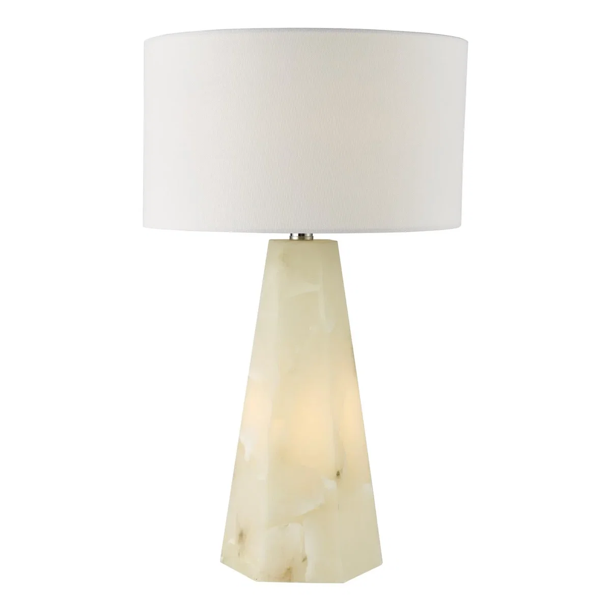 Paget White Alabaster Dual Lit Table Lamp – image 3