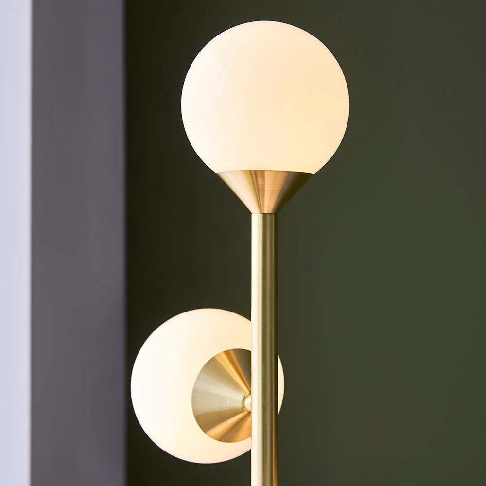5 Light Floor Lamp Satin Brass – image 2