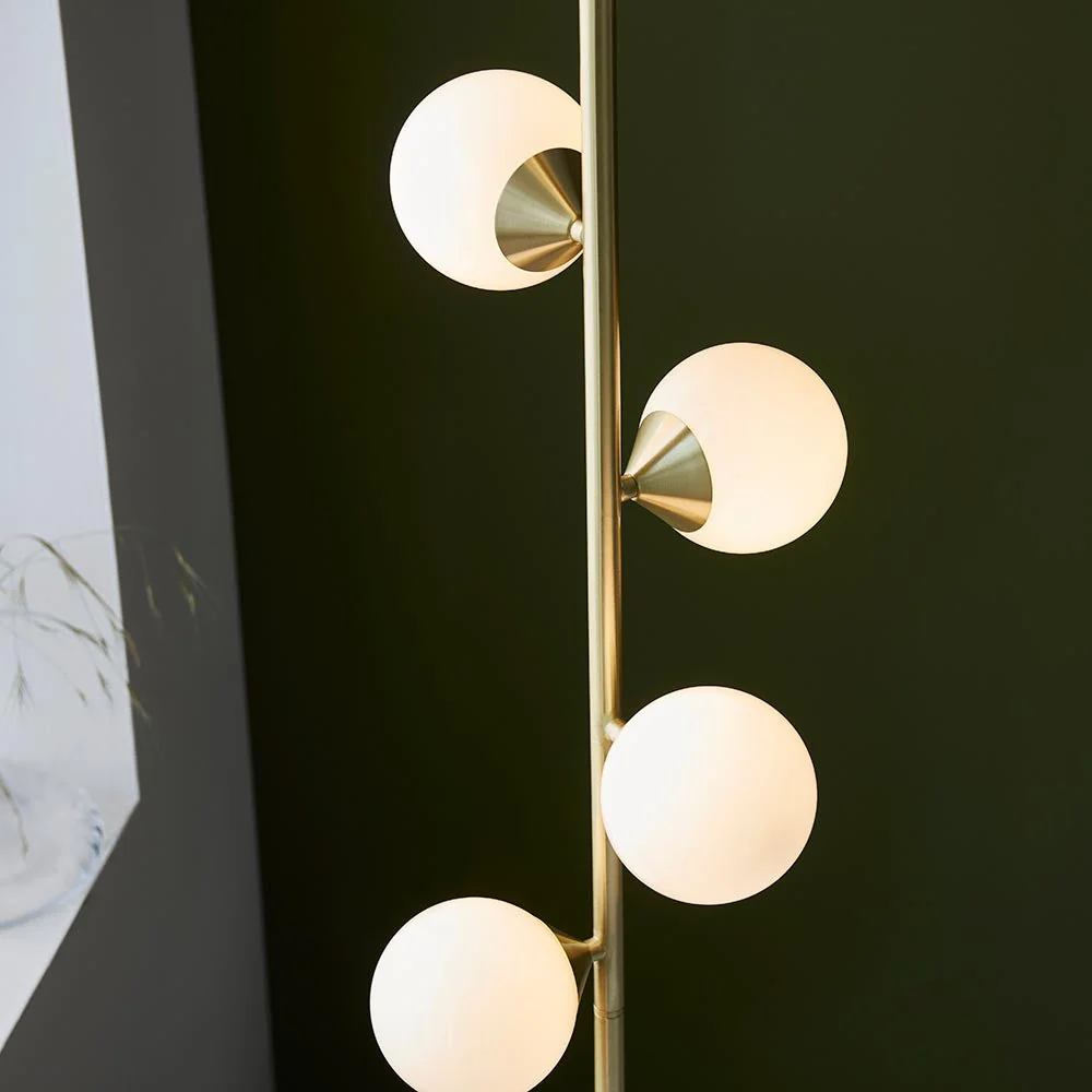5 Light Floor Lamp Satin Brass – image 3