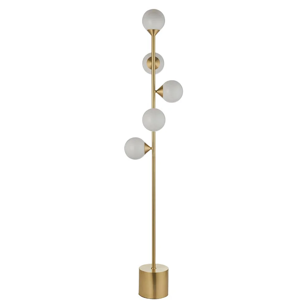 5 Light Floor Lamp Satin Brass – image 4