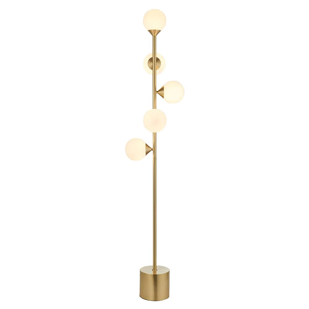 5 Light Floor Lamp Satin Brass – image 5