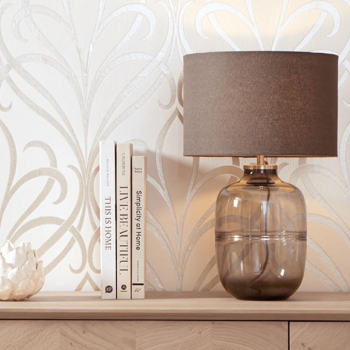 Oracle Grey Glass Table Lamp – image 1
