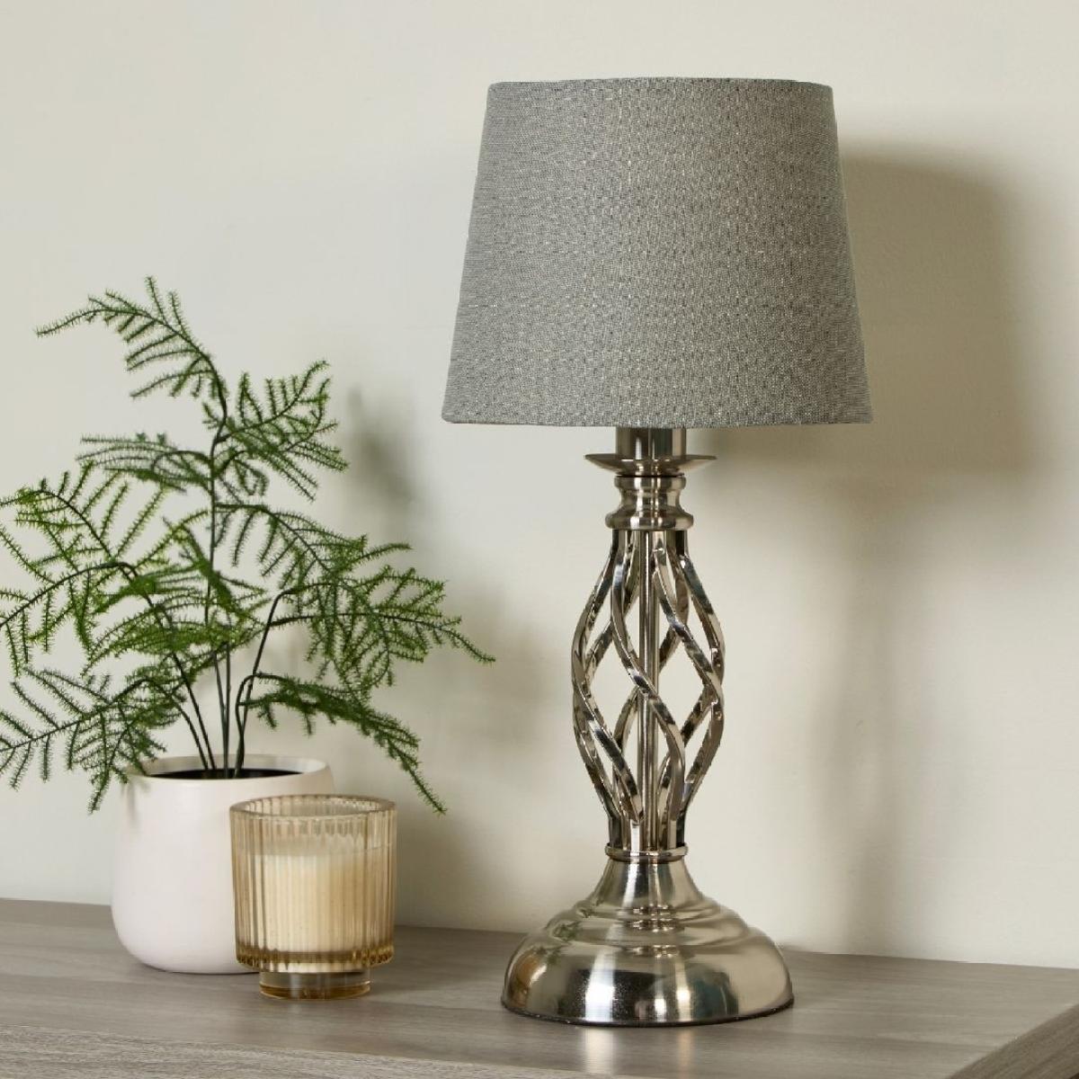 Manor Chrome Table Lamp with Grey Shade – image 2