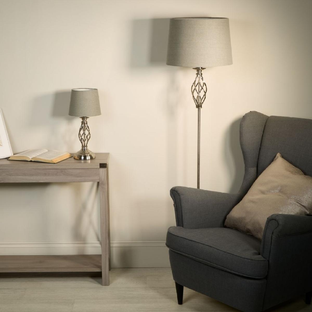 Manor Chrome Table Lamp with Grey Shade – image 6