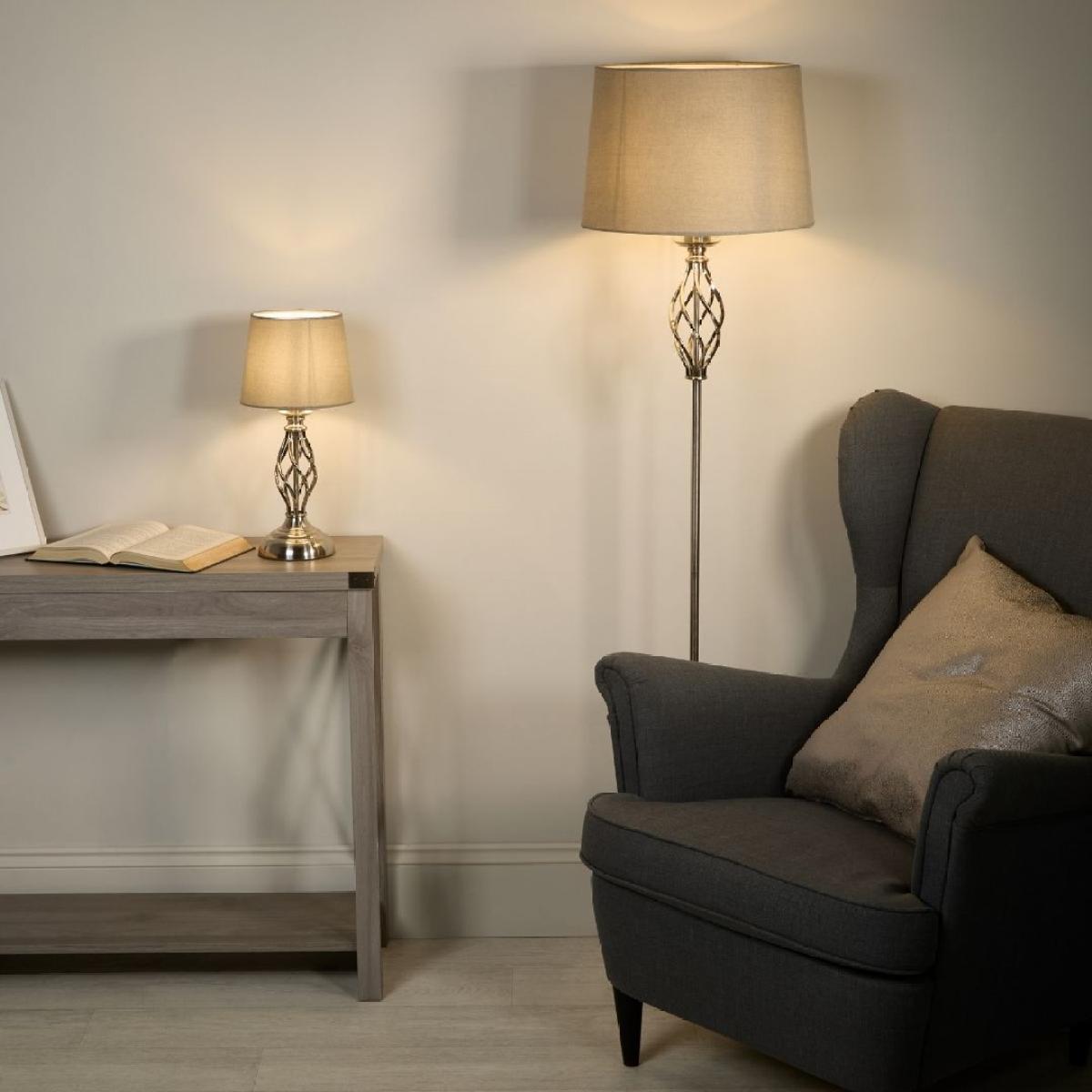 Manor Chrome Table Lamp with Grey Shade – image 7