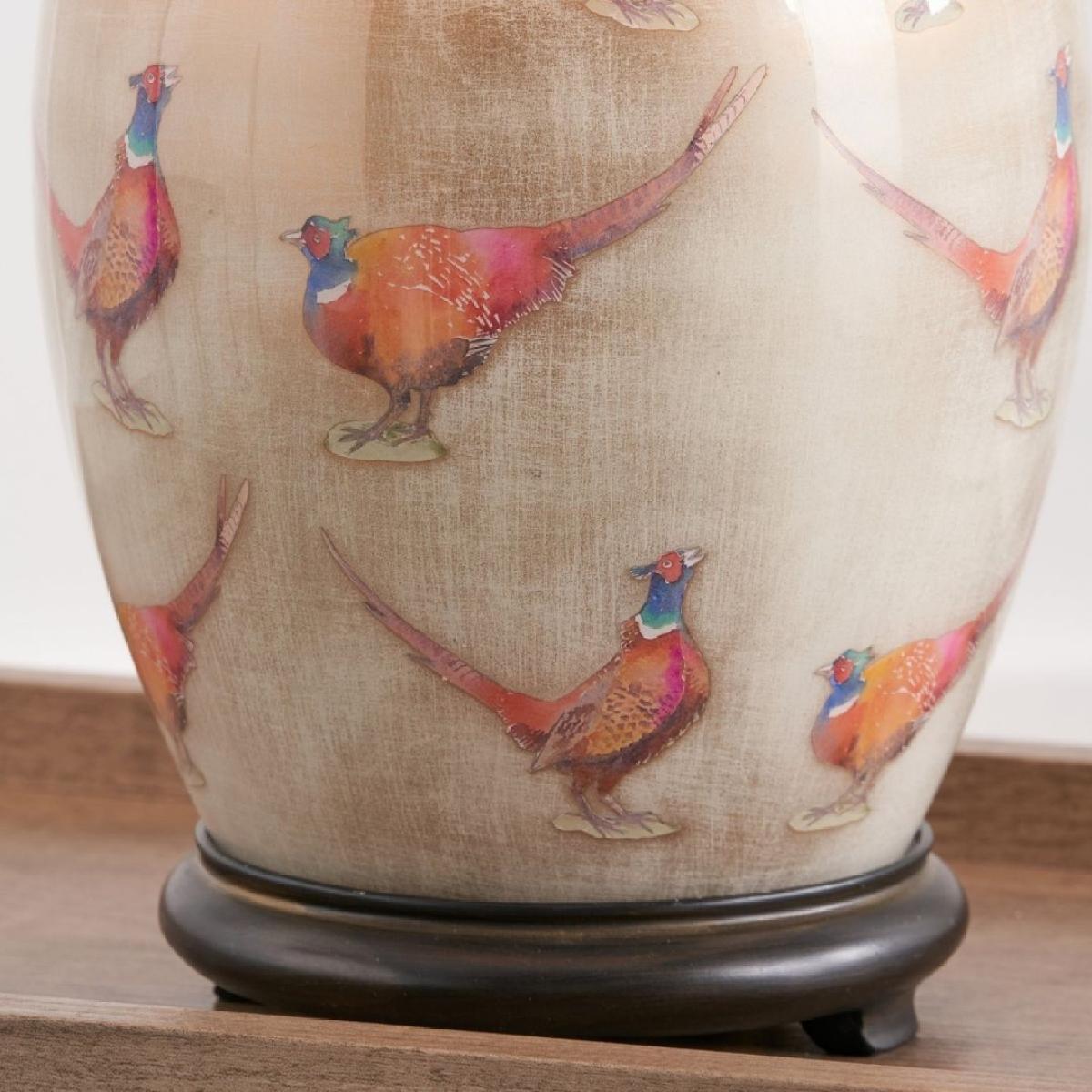 Jenny Worrall Pheasant Champagne Table Lamp with Natural Shade – image 4