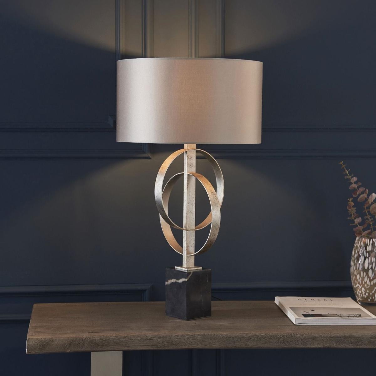 Serenity Antique Silver & Mink Table Lamp – image 2