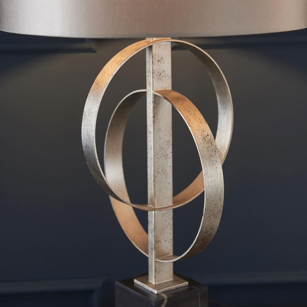 Serenity Antique Silver & Mink Table Lamp – image 5