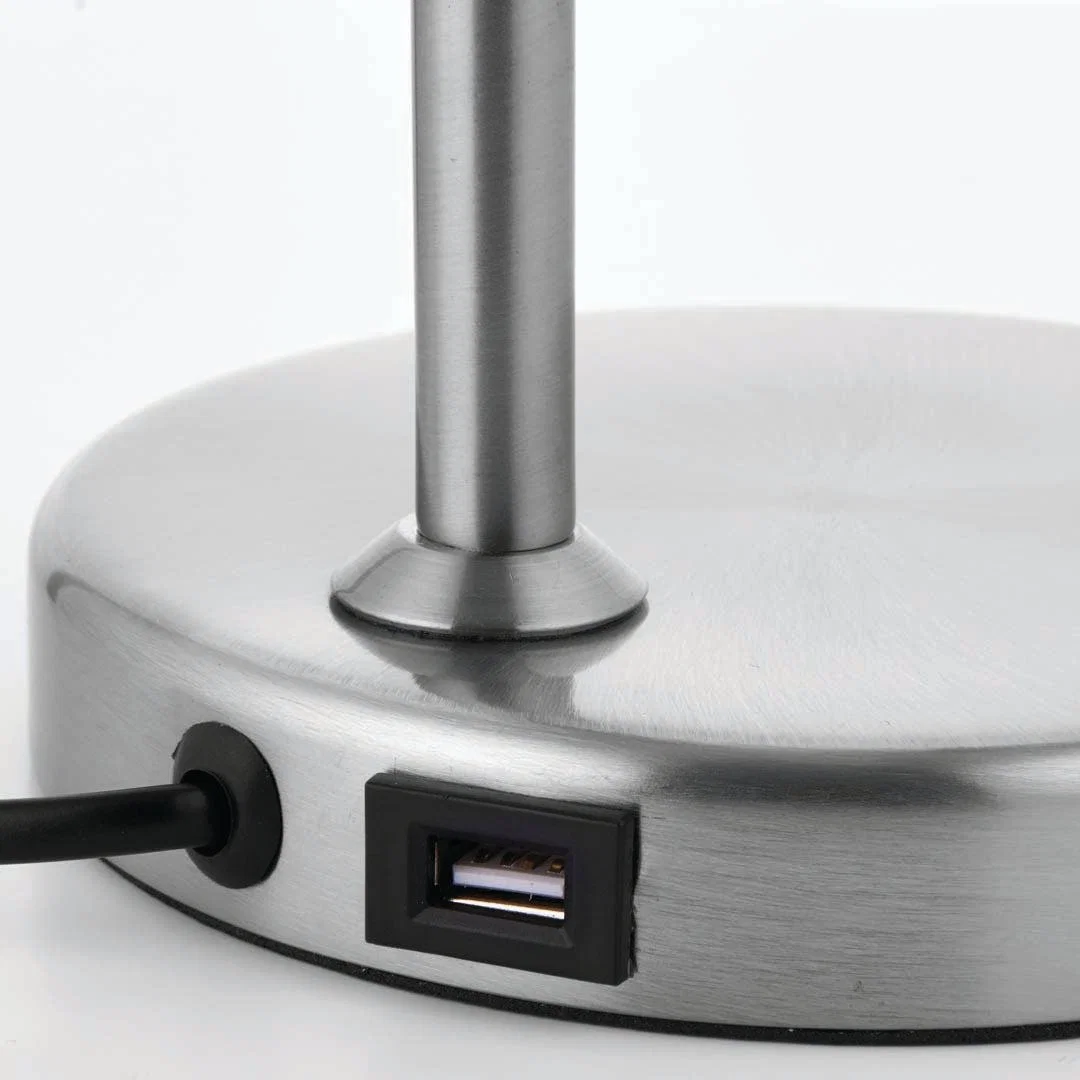 Amalfi 47cm USB Desk Lamp Satin Nickel – image 9