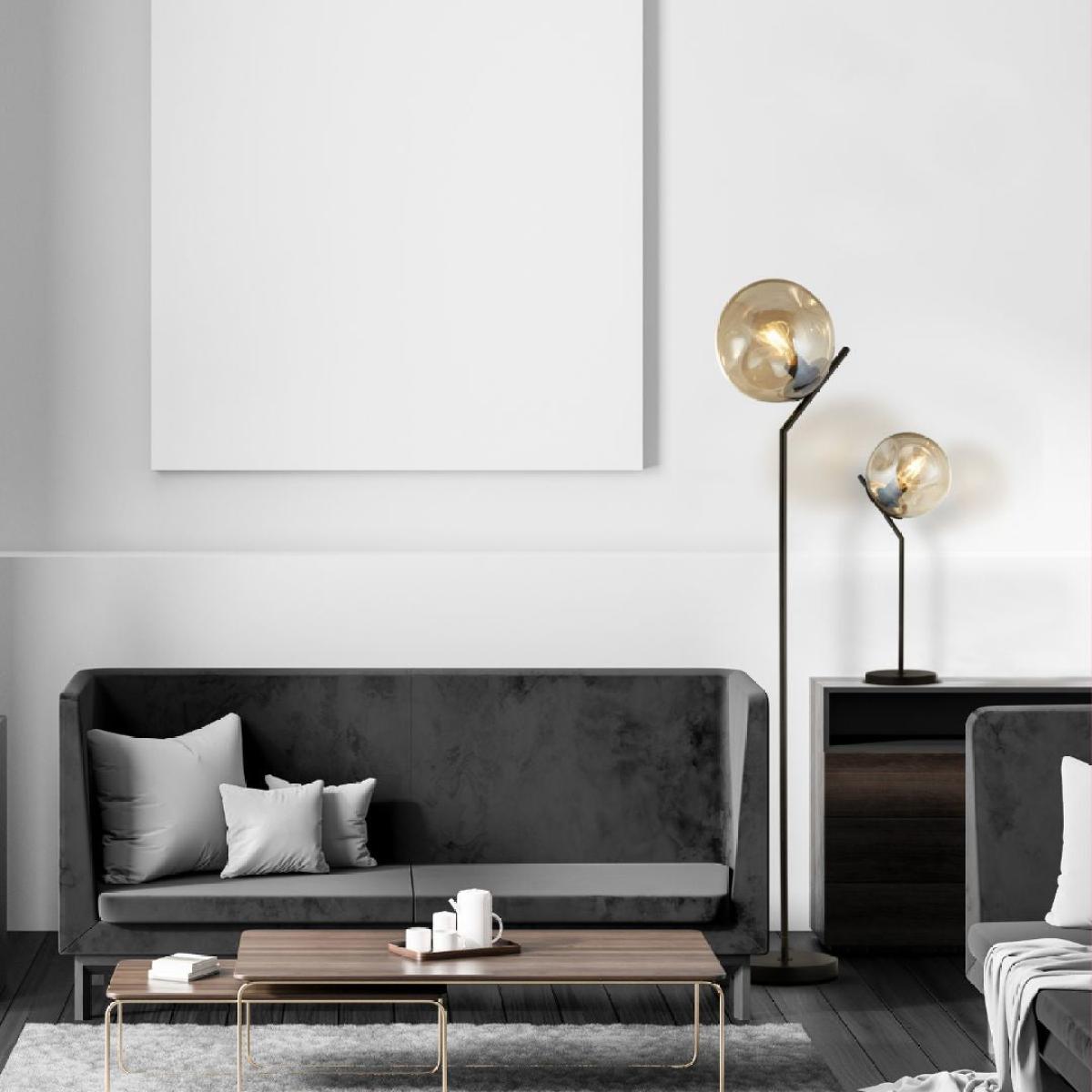 Punch Black Metal and Champagne Glass Table Lamp – image 2