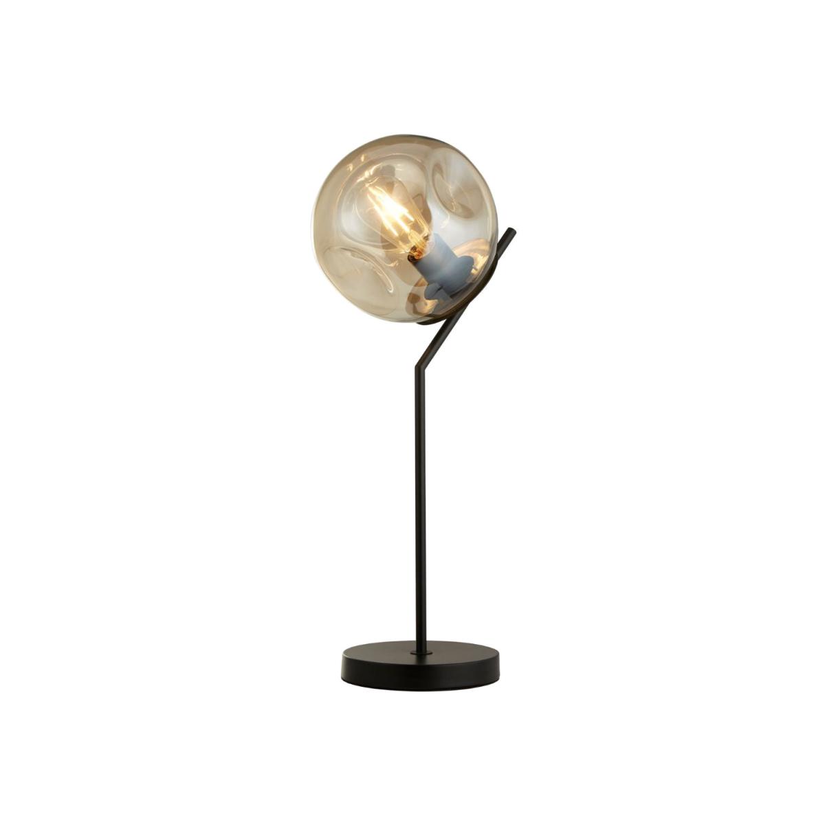 Punch Black Metal and Champagne Glass Table Lamp – image 1