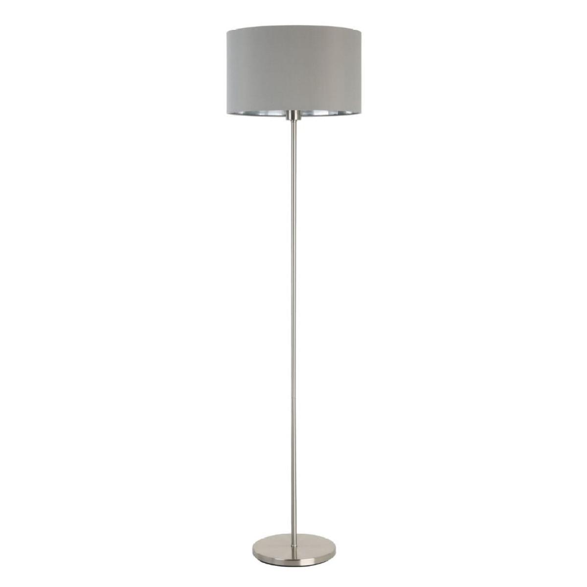 Maserlo Satin Nickel Floor Lamp with Silver Shade – image 2