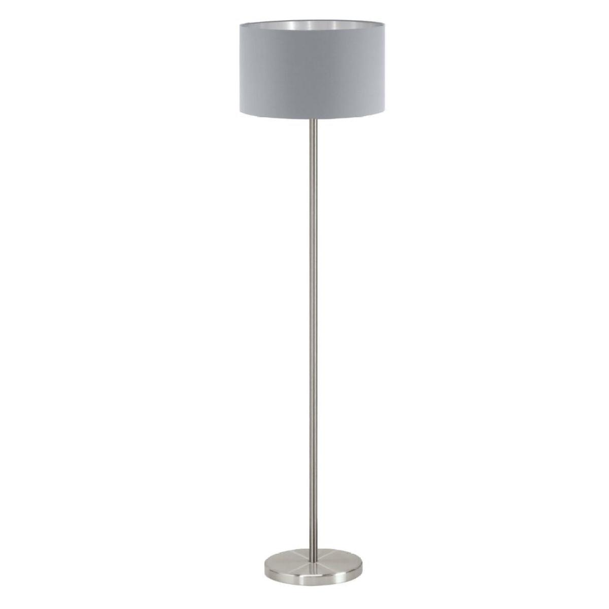 Maserlo Satin Nickel Floor Lamp with Silver Shade – image 3