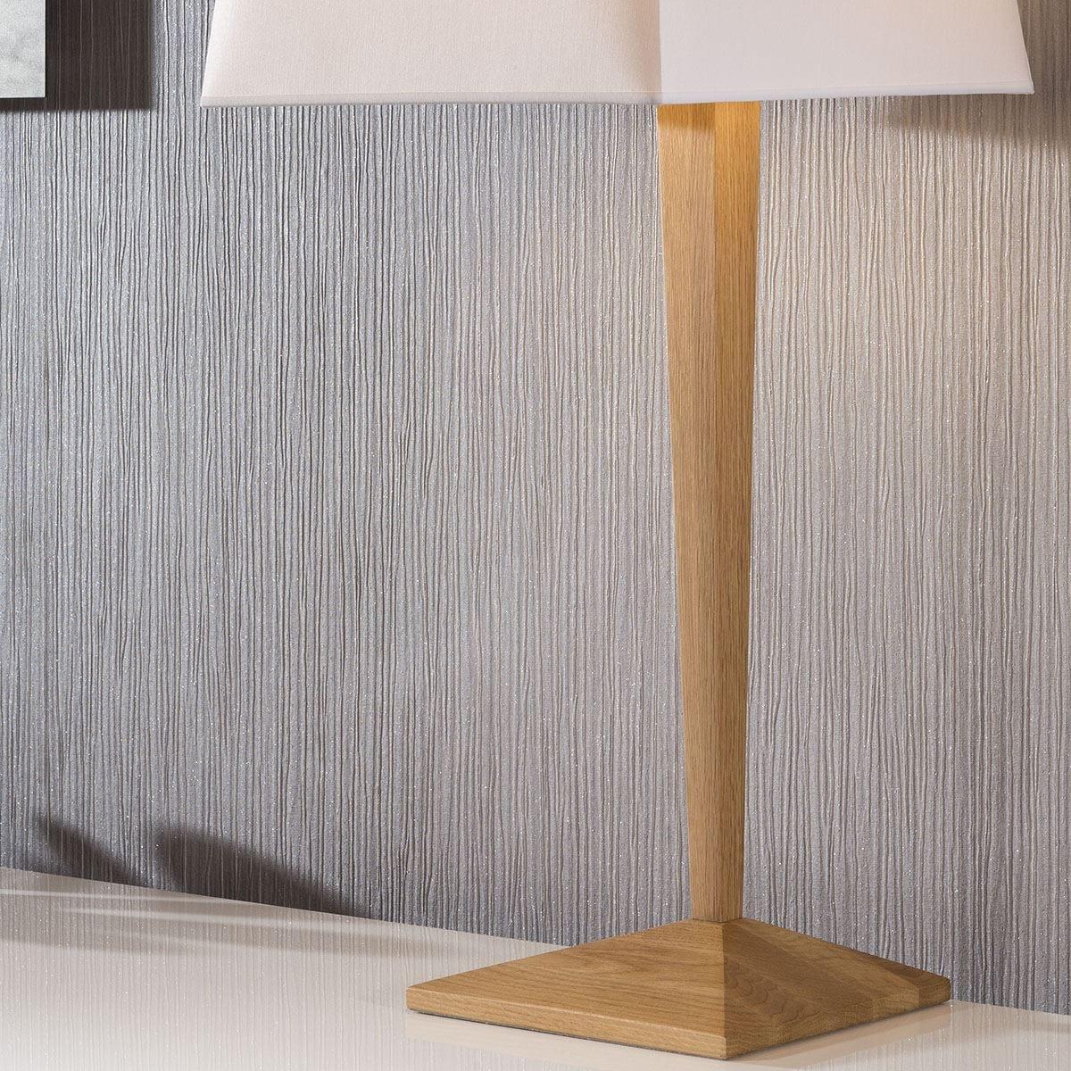 ExDisplay Stylish Elegant Modern Wooden side table lamp/light white shade tetra – image 3