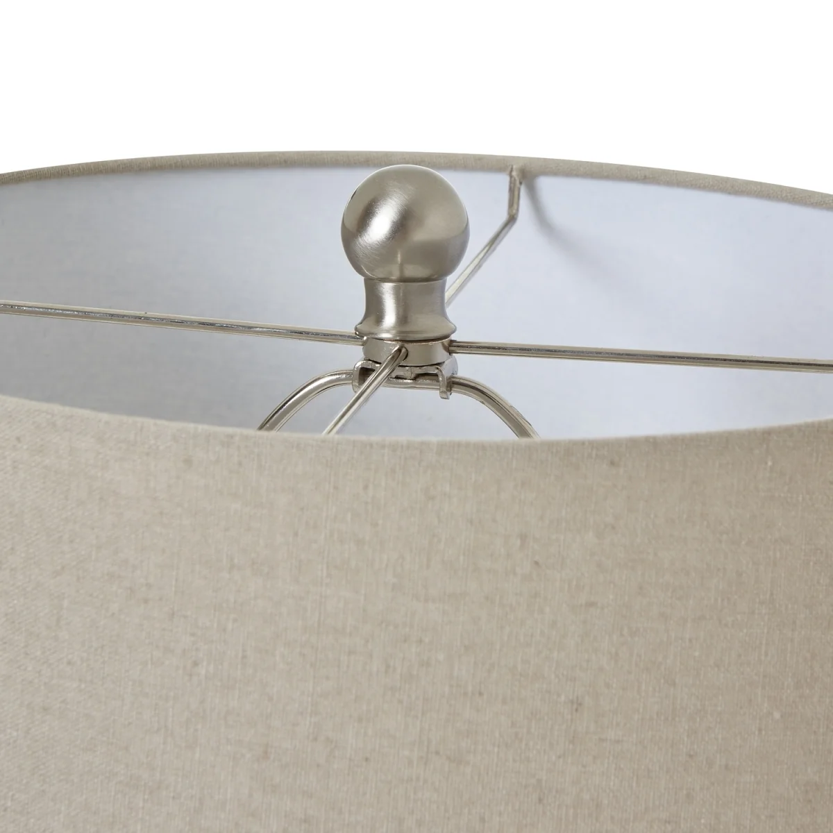 Ginger Jar Lamp With Linen Shade Elegant Home Accent - White – image 2