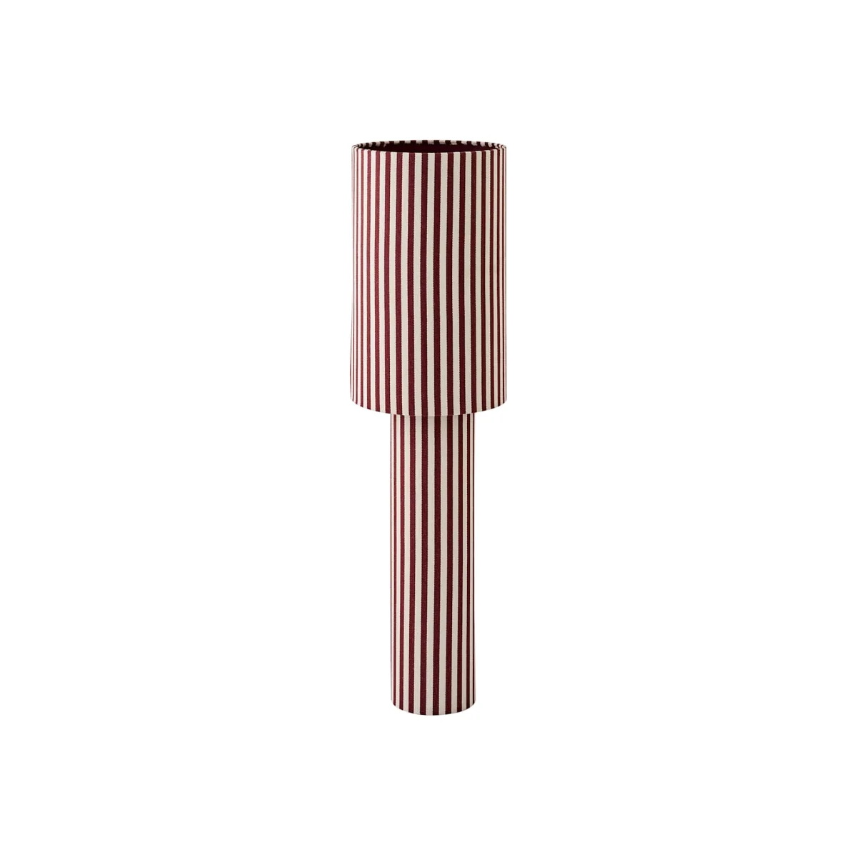 Florence Pinstripe Linen Midi Floor Lamp - Burgundy / Yes - Burgundy